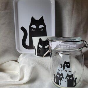IKEA Black and White Cat Holiday Decor Set